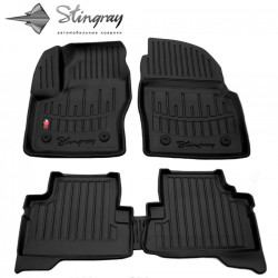 CAR RUBBER FLOOR MATS BLACK FORD KUGA II (2012-2019) 3D STINGRAY