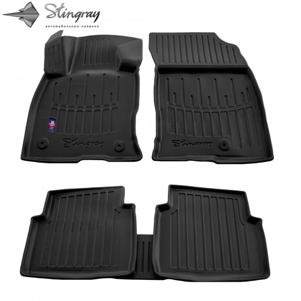 CAR RUBBER FLOOR MATS BLACK FORD KUGA III (2019-...) 3D STINGRAY