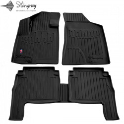 CAR RUBBER FLOOR MATS BLACK HYUNDAI SANTA FE II  (2006-2010) 3D STINGRAY