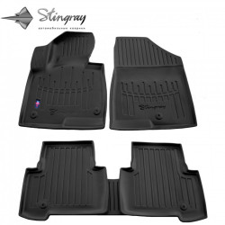 CAR RUBBER FLOOR MATS BLACK HYUNDAI SANTA FE III (2012-2018) 3D STINGRAY