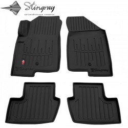 CAR RUBBER FLOOR MATS BLACK JEEP Patriot (2007-2016) 3D STINGRAY