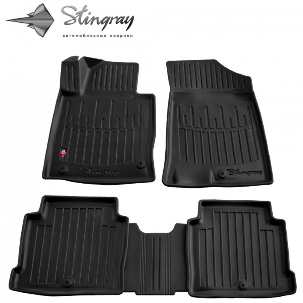 CAR RUBBER FLOOR MATS BLACK KIA OPTIMA (2015-2020) 3D STINGRAY