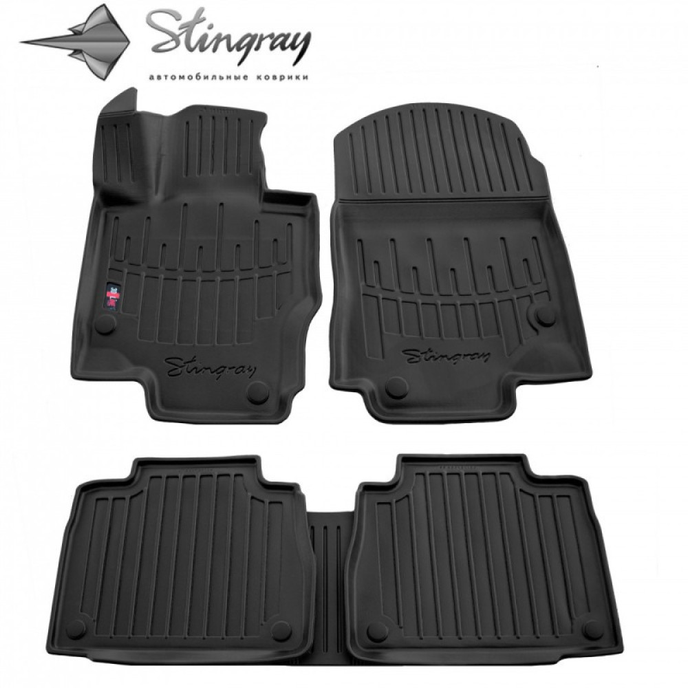 CAR RUBBER FLOOR MATS BLACK MERCEDES BENZ GLE II W167 (2019-...) 3D STINGRAY