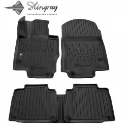 CAR RUBBER FLOOR MATS BLACK MERCEDES BENZ GLE II W167 (2019-...) 3D STINGRAY