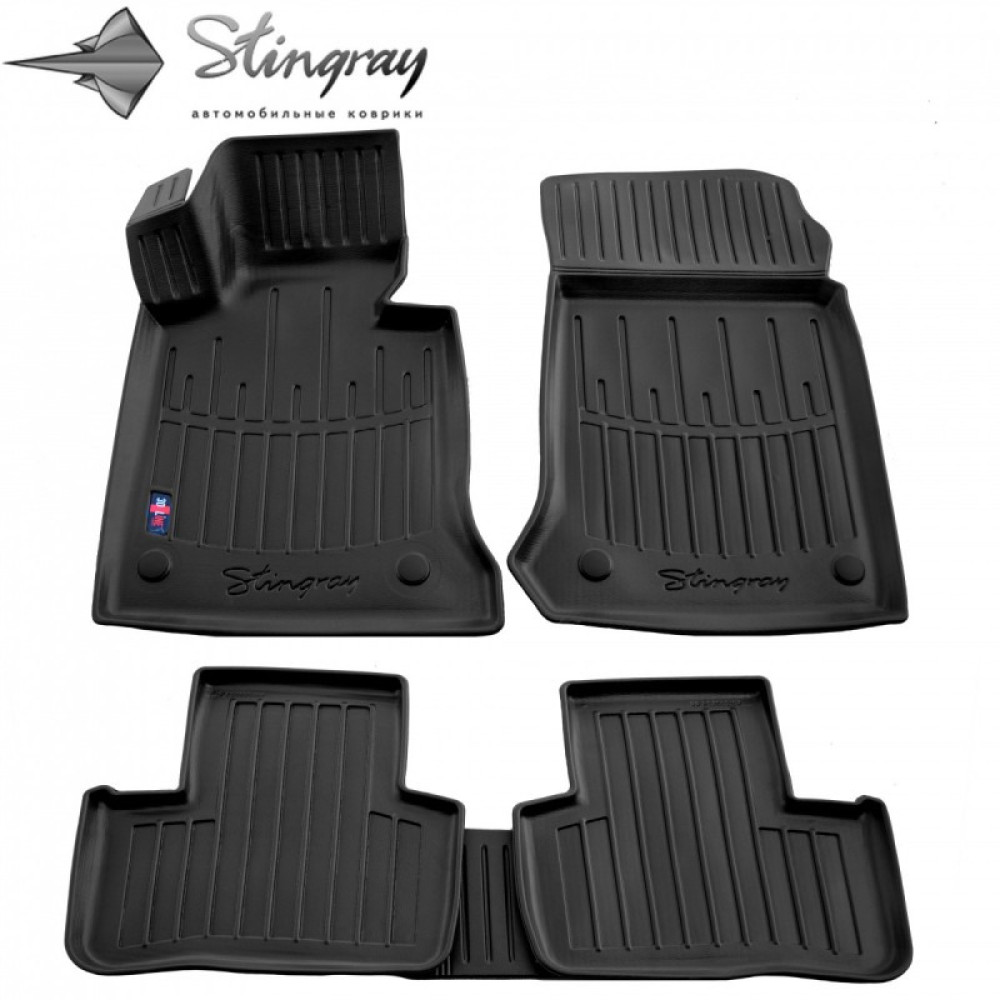 CAR RUBBER FLOOR MATS BLACK MERCEDES BENZ GLK X204 (2008-2015) 3D STINGRAY