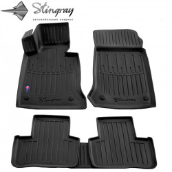 CAR RUBBER FLOOR MATS BLACK MERCEDES BENZ GLK X204 (2008-2015) 3D STINGRAY