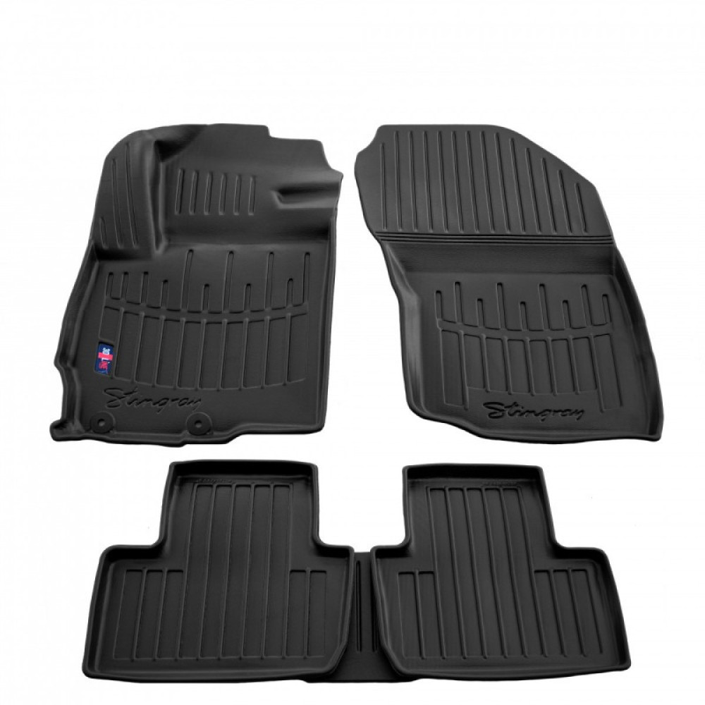 CAR RUBBER FLOOR MATS BLACK PEUGEOT 4008 (2012-2016) 3D STINGRAY