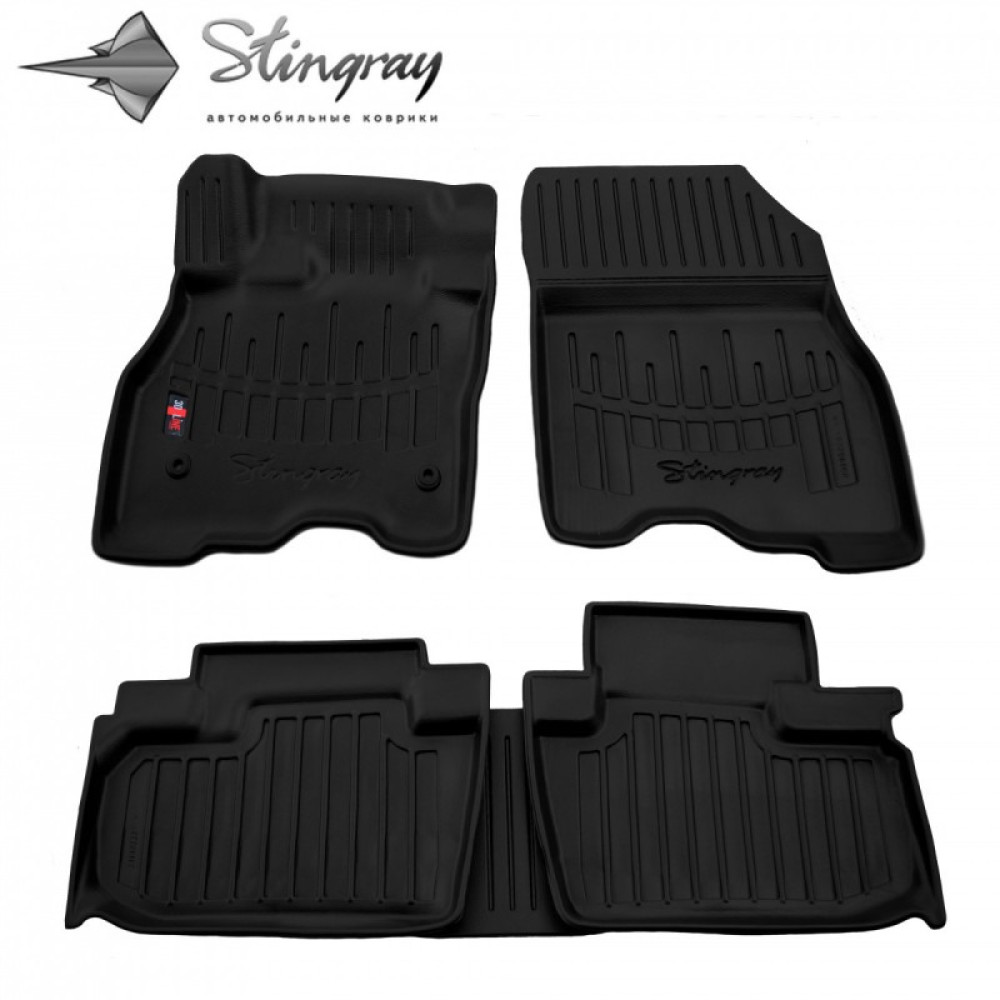 CAR RUBBER FLOOR MATS BLACK NISSAN LEAF  (2010-2017) 3D STINGRAY