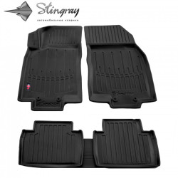 CAR RUBBER FLOOR MATS BLACK NISSAN X-TRAIL III (2014-2020) 3D STINGRAY