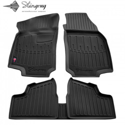 CAR RUBBER FLOOR MATS BLACK OPEL ASTRA G (1998-2004) 3D STINGRAY 