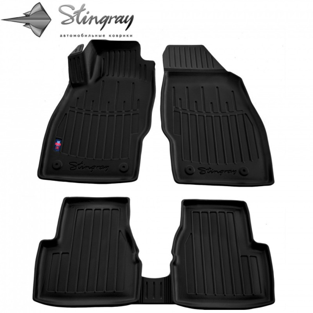 CAR RUBBER FLOOR MATS BLACK OPEL CORSA D (2006-2014) 3D STINGRAY
