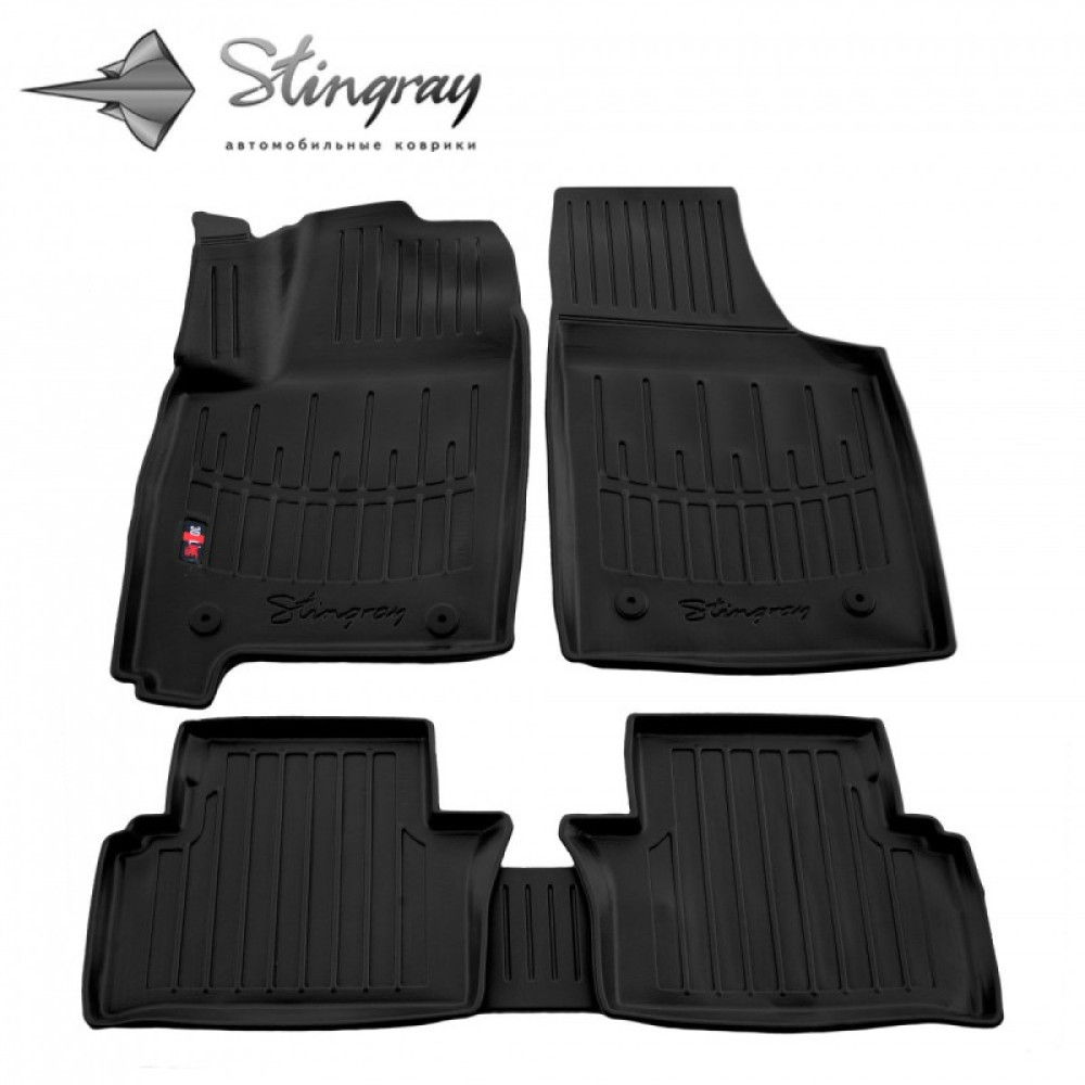 CAR RUBBER FLOOR MATS BLACK  OPEL MERIVA A (2002-2010) 3D STINGRAY