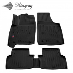 CAR RUBBER FLOOR MATS BLACK  OPEL MERIVA A (2002-2010) 3D STINGRAY