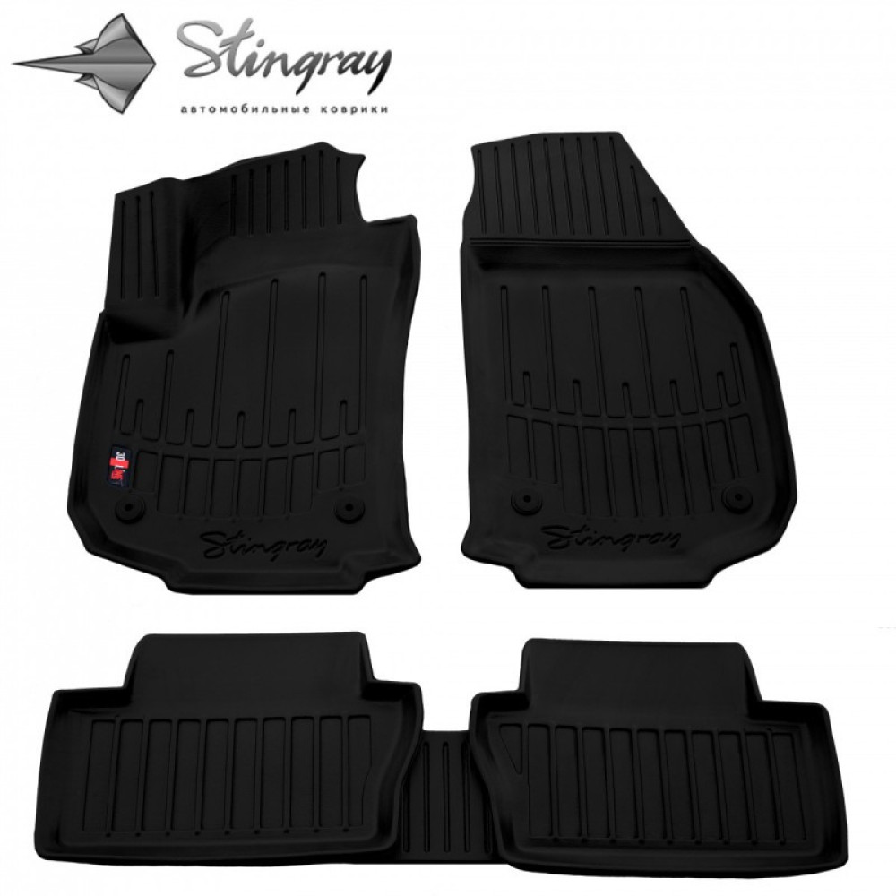 CAR RUBBER FLOOR MATS BLACK OPEL ZAFIRA B (2005-2011)  3D STINGRAY
