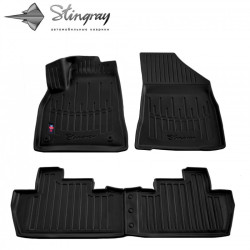 CAR RUBBER FLOOR MATS BLACK PEUGEOT 5008 (2008-2017) 3D STINGRAY