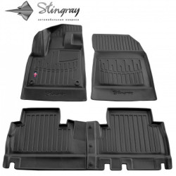 CAR RUBBER FLOOR MATS BLACK CITROEN BERLINGO III (2018-...) 3D STINGRAY