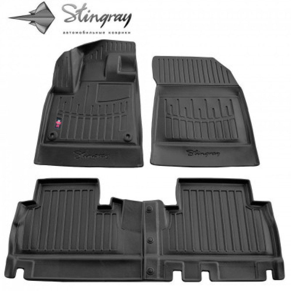 CAR RUBBER FLOOR MATS BLACK OPEL COMBO E (2018-...) 3D STINGRAY