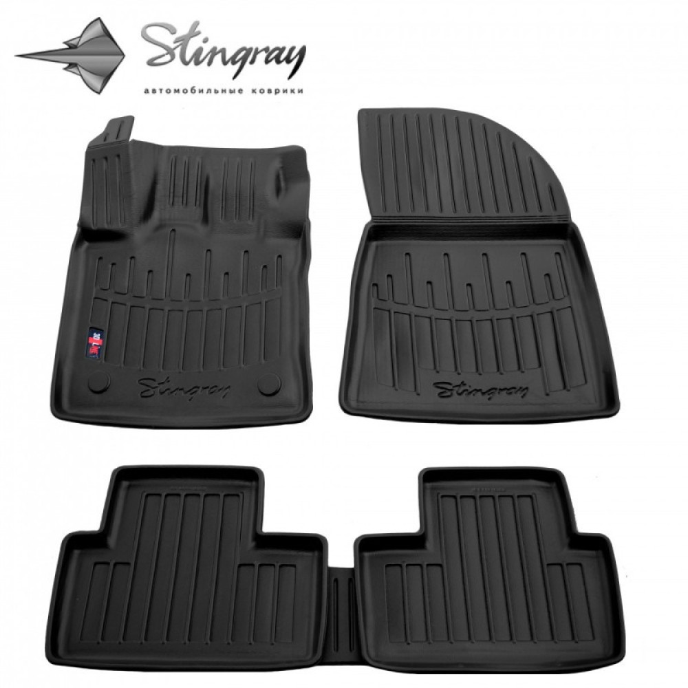 CAR RUBBER FLOOR MATS BLACK  RENAULT CAPTUR II (2019-...) 3D STINGRAY