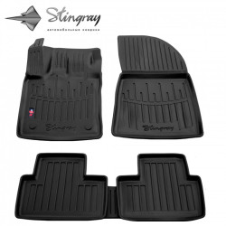 CAR RUBBER FLOOR MATS BLACK  RENAULT CAPTUR II (2019-...) 3D STINGRAY