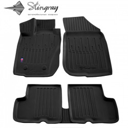 CAR RUBBER FLOOR MATS BLACK DACIA DUSTER I (2010-2018) 3D STINGRAY
