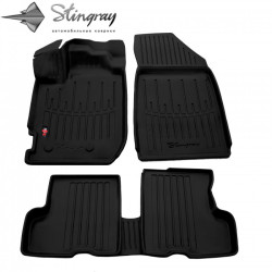 CAR RUBBER FLOOR MATS BLACK DACIA DUSTER II (2018-...) 3D STINGRAY