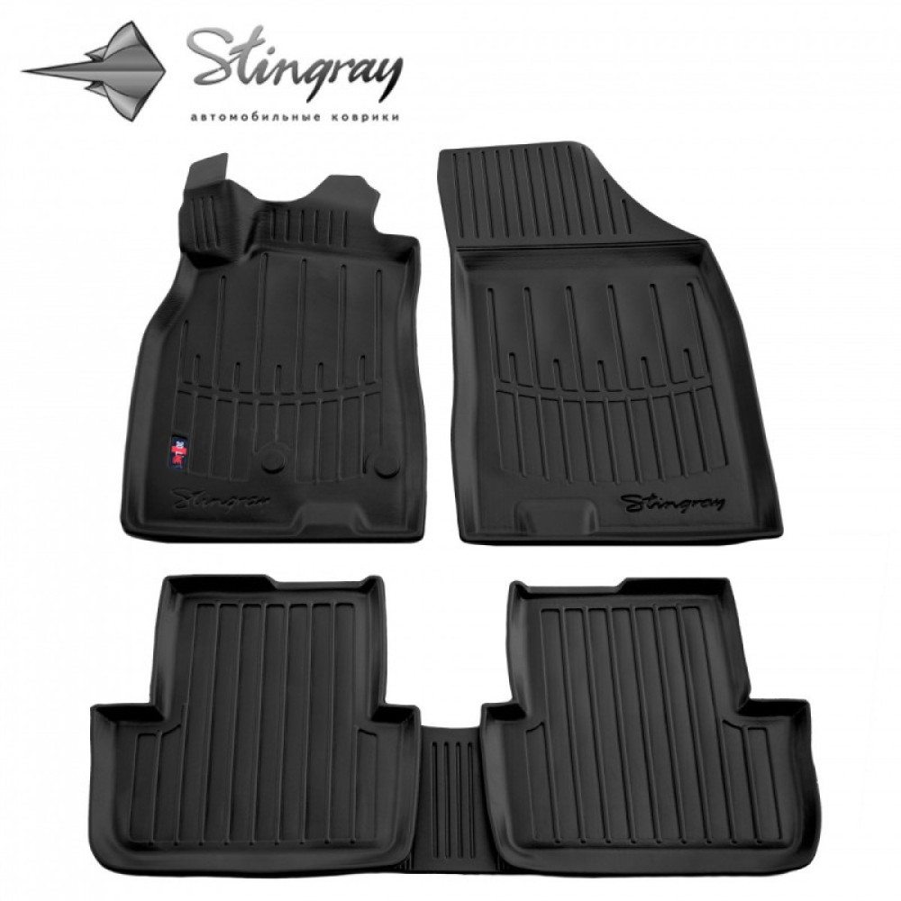 CAR RUBBER FLOOR MATS BLACK RENAULT MEGANE III (2008-2015) 3D STINGRAY