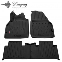CAR RUBBER FLOOR MATS BLACK RENAULT SCENIC II (2003-2009) 3D STINGRAY