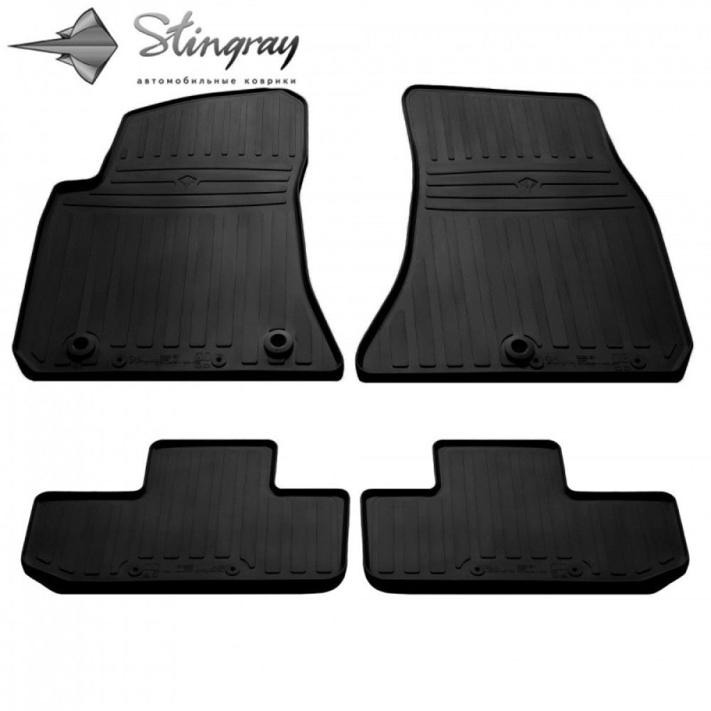 CAR RUBBER FLOOR MATS BLACK DODGE CHALLENGER III 2WD (2008-2019) STINGRAY