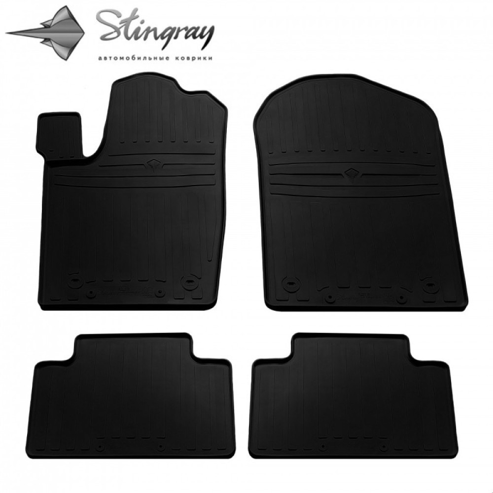 CAR RUBBER FLOOR MATS BLACK DODGE DURANGO III (2010-...) STINGRAY