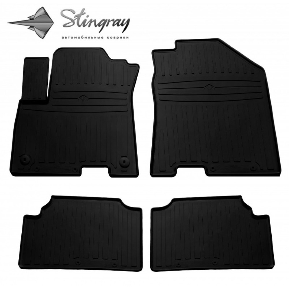 CAR RUBBER FLOOR MATS BLACK  KIA NIRO EV (2018-...) STINGRAY