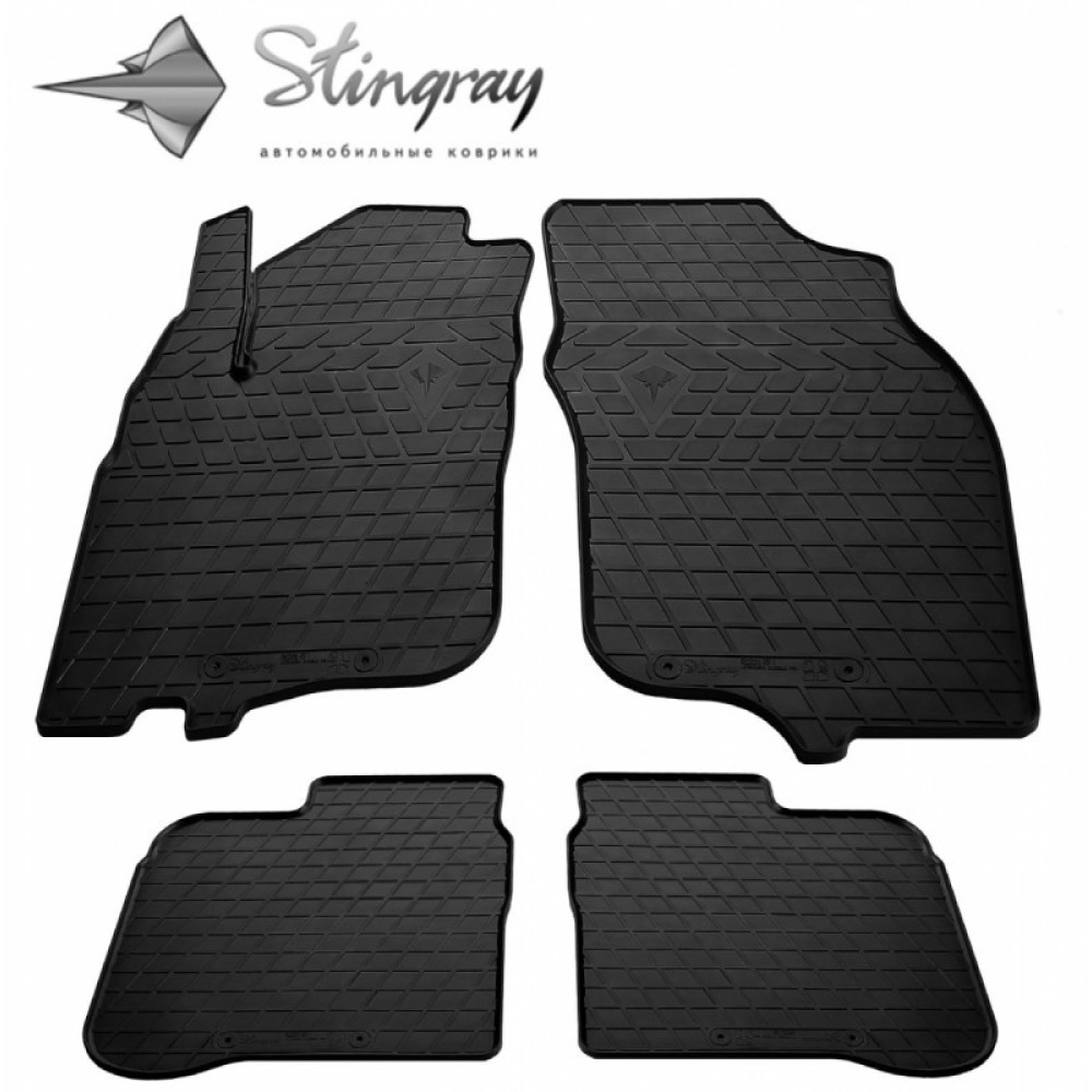 CAR RUBBER FLOOR MATS BLACK MITSUBISHI CARISMA (1995-2004) STINGRAY