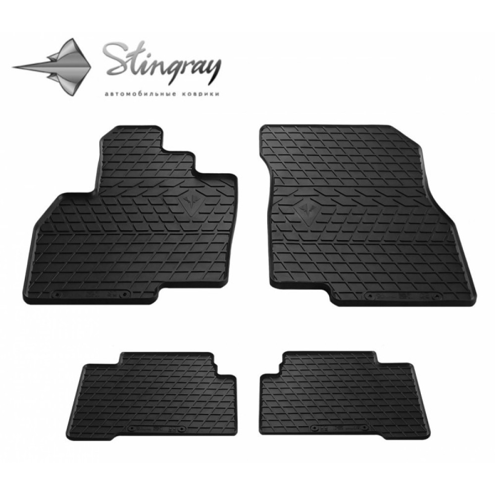 CAR RUBBER FLOOR MATS BLACK MITSUBISHI GRANDIS (2003-2011) STINGRAY