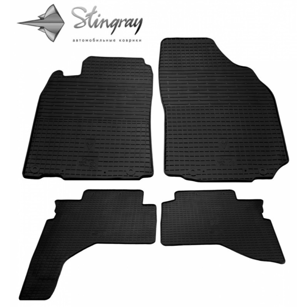 CAR RUBBER FLOOR MATS BLACK MITSUBISHI PAJERO SPORT I (1996-2008) STINGRAY
