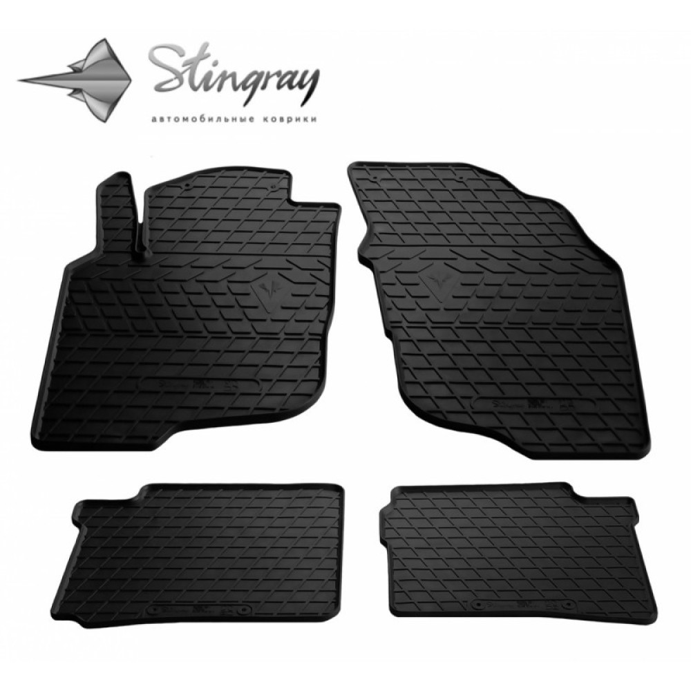 CAR RUBBER FLOOR MATS BLACK MITSUBISHI SPACE STAR  (1998-2005) STINGRAY