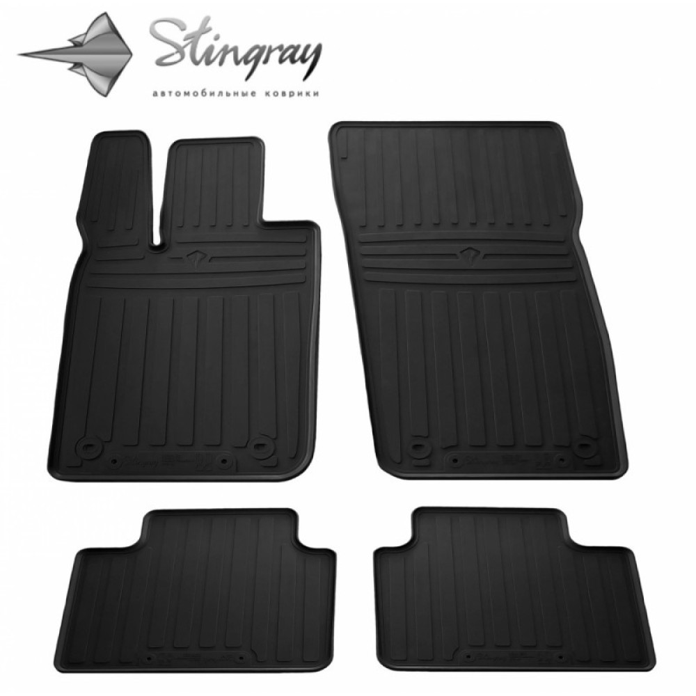 CAR RUBBER FLOOR MATS BLACK PORSCHE PANAMERA ІІ (2016-...) STINGRAY