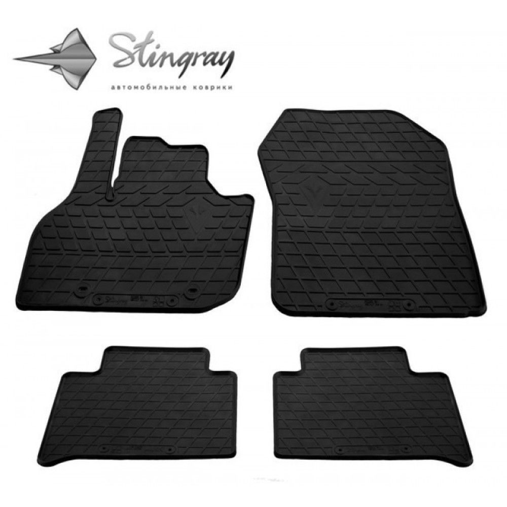 CAR RUBBER FLOOR MATS BLACK RENAULT ZOE (2018-...) STINGRAY