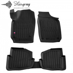 CAR RUBBER FLOOR MATS BLACK SEAT IBIZA (2002-2008) 3D STINGRAY