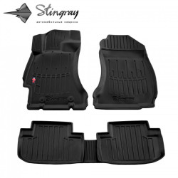 CAR RUBBER FLOOR MATS BLACK SUBARU FORESTER (2012-2018) 3D STINGRAY