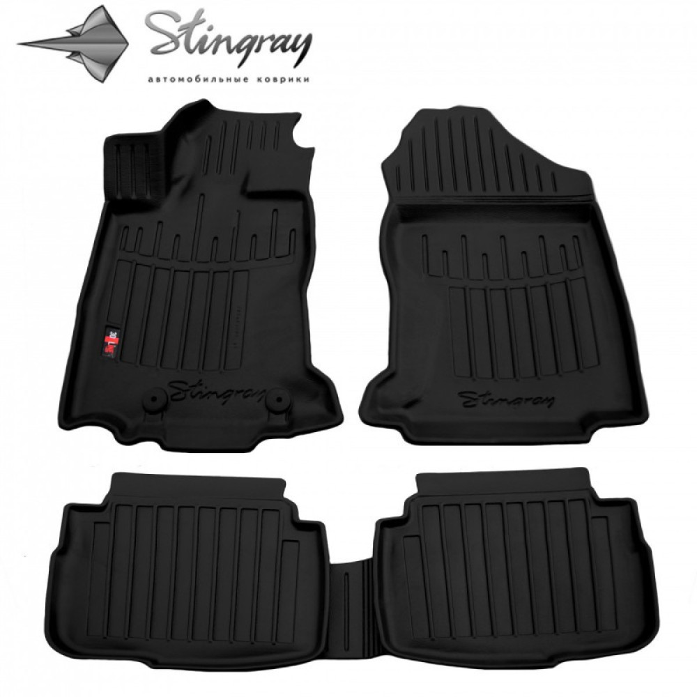 CAR RUBBER FLOOR MATS BLACK SUBARU OUTBACK VI (2020-...) 3D STINGRAY