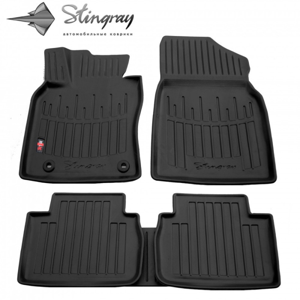 CAR RUBBER FLOOR MATS BLACK TOYOTA CAMRY (2017-...) 3D STINGRAY
