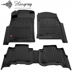 CAR RUBBER FLOOR MATS BLACK TOYOTA LAND CRUISER 120 (2002-2009) 3D STINGRAY