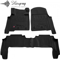 CAR RUBBER FLOOR MATS BLACK TOYOTA LAND CRUISER 200 (2012-2015) 3D STINGRAY