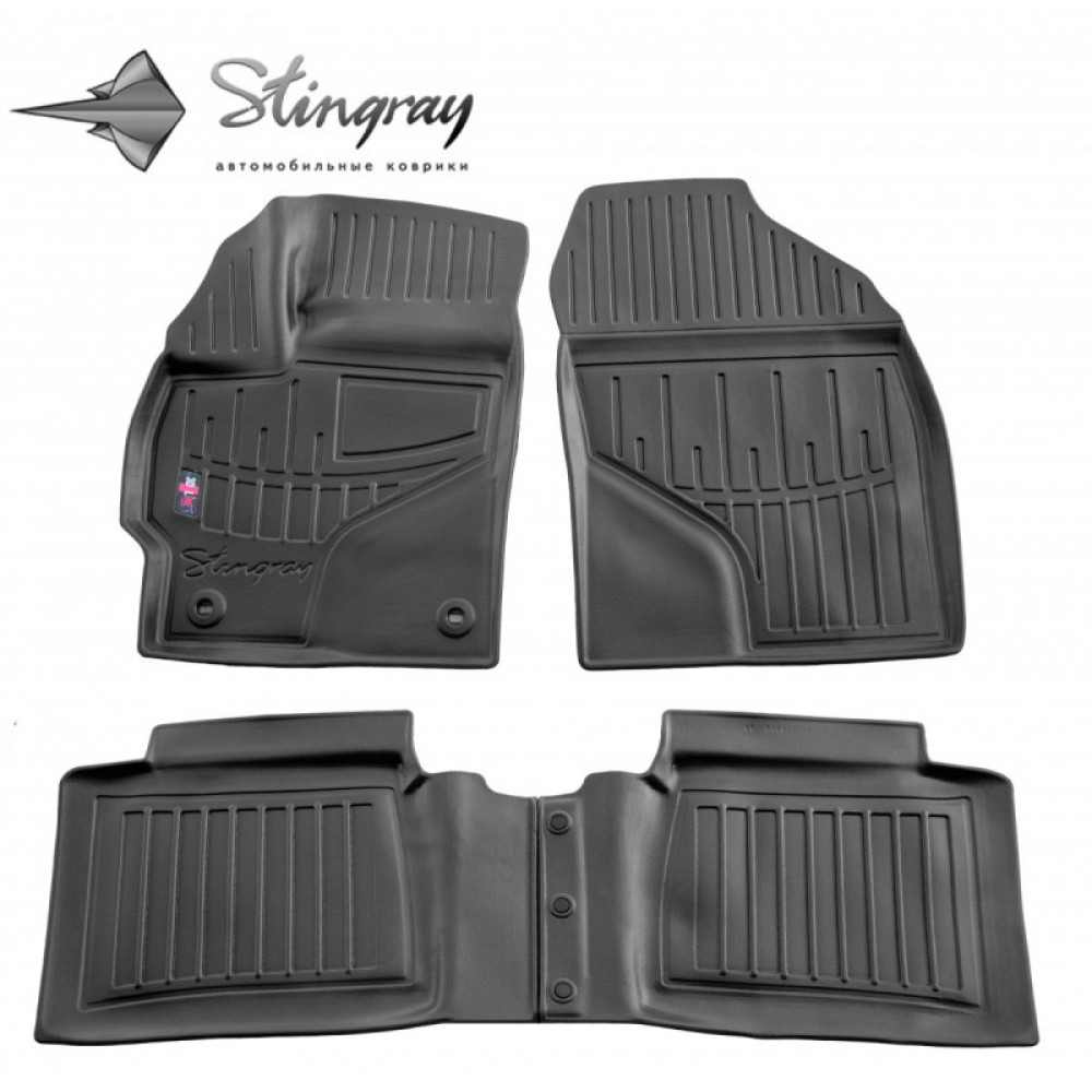 CAR RUBBER FLOOR MATS BLACK TOYOTA PRIUS (2009-2015) 3D STINGRAY