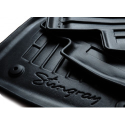 CAR RUBBER FLOOR MATS BLACK MITSUBISHI Lancer X (2007-...) 3D STINGRAY