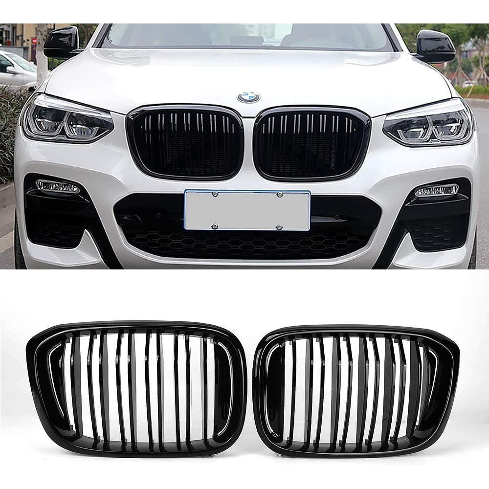 Front grills black gloss BMW X3/X4 G01/G02 Double Stripe Piano Black (2017-...) 