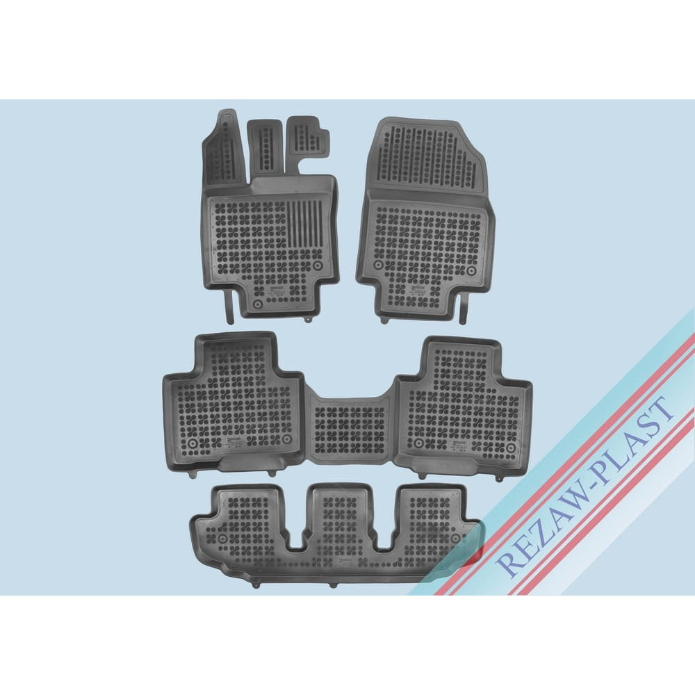 Car rubber floor mats black TOYOTA HIGHLANDER (7s.)(2020-...) 201442