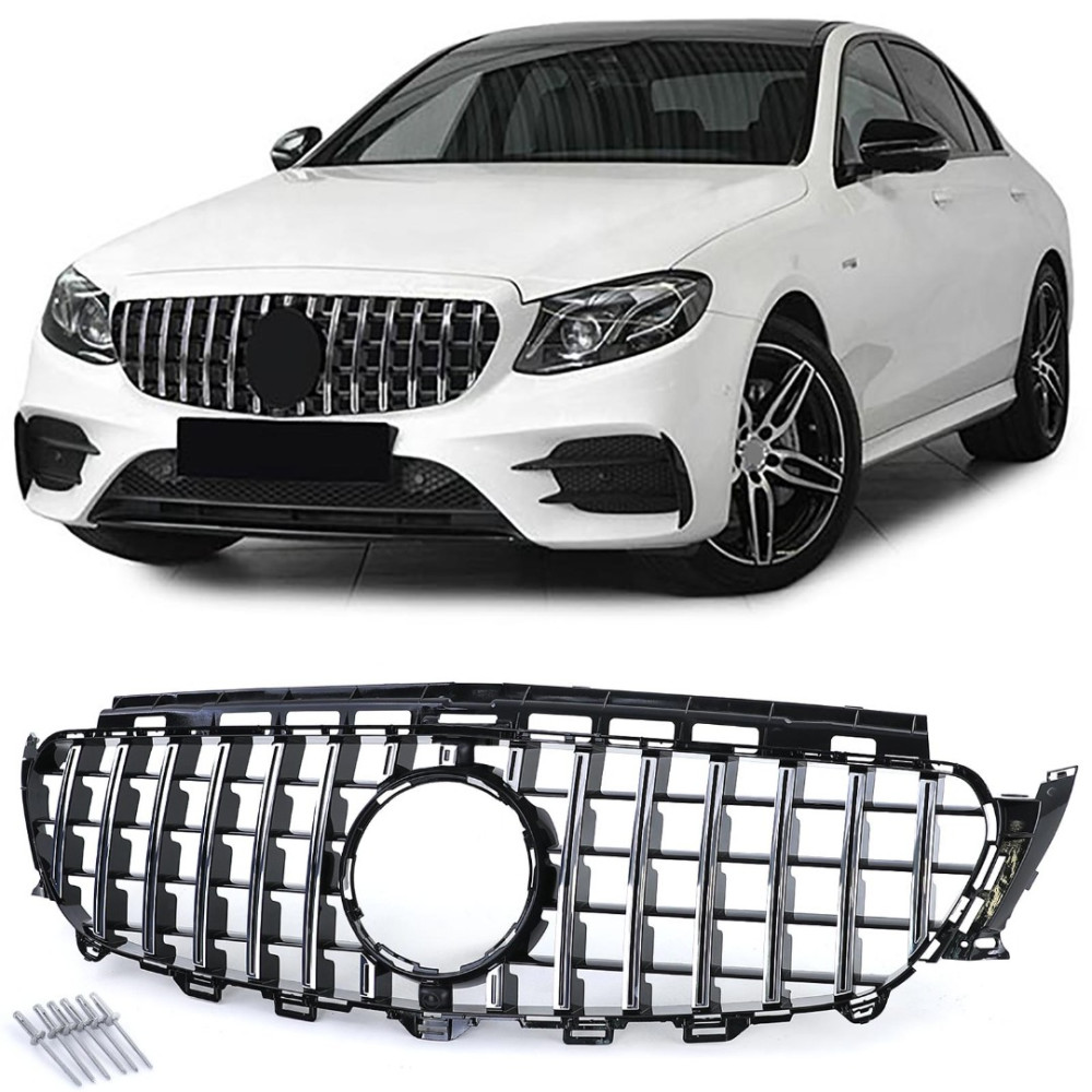Front grill MB E-class W213 Chrome/Black (2016-...) 34212