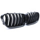 Front grills black gloss BMW 5 F10/F11 Double Stripe M Design Piano Black (2010-2016)