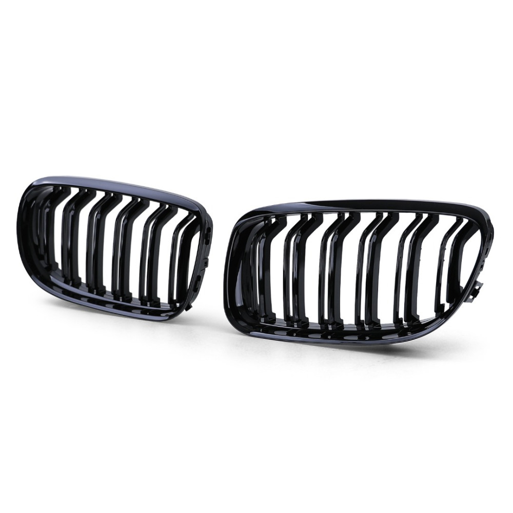 Front grills black gloss BMW 3 E90/E91 Facelift Double Stripe M Design Piano Black (2008-2011)