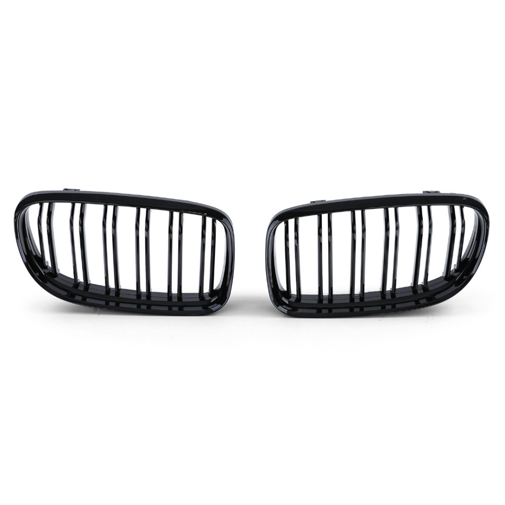 Front grills black gloss BMW 3 E90/E91 Facelift Double Stripe M Design Piano Black (2008-2011)